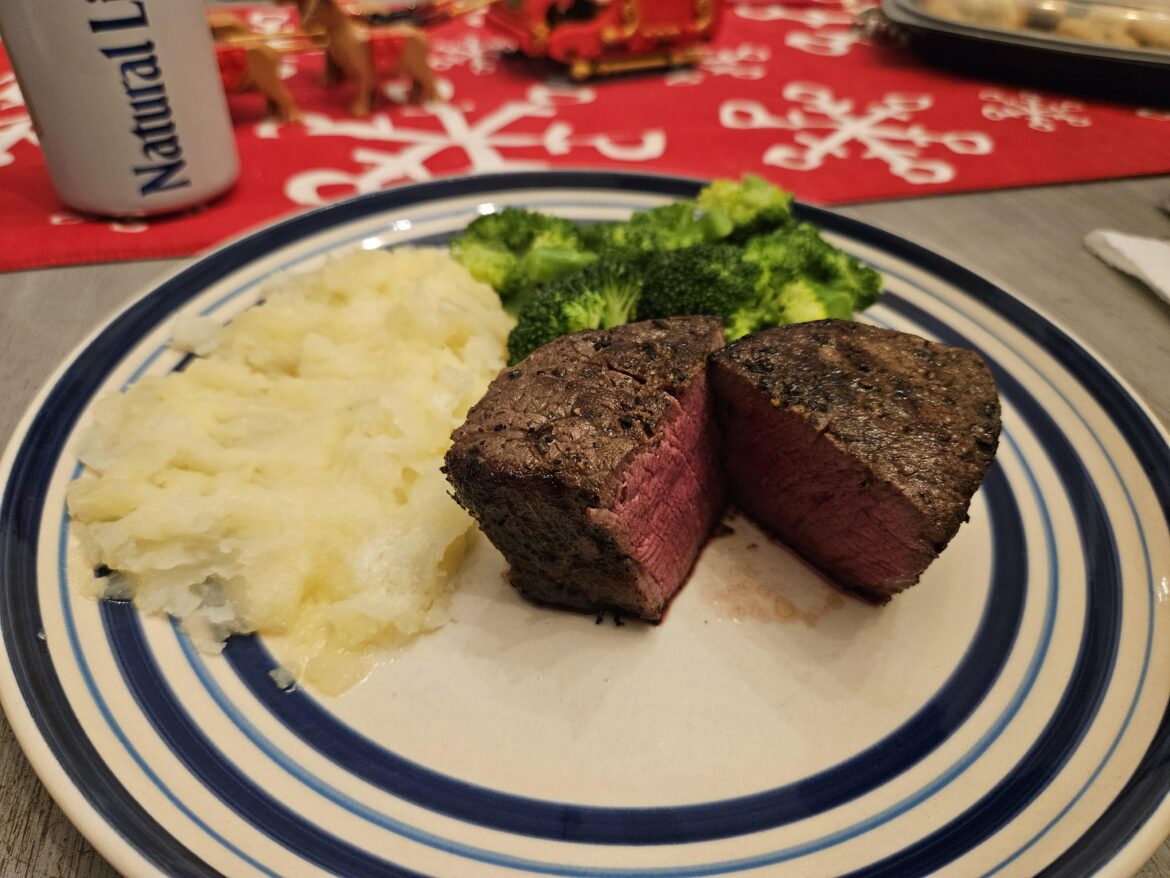 6 oz filet finished on cast iron