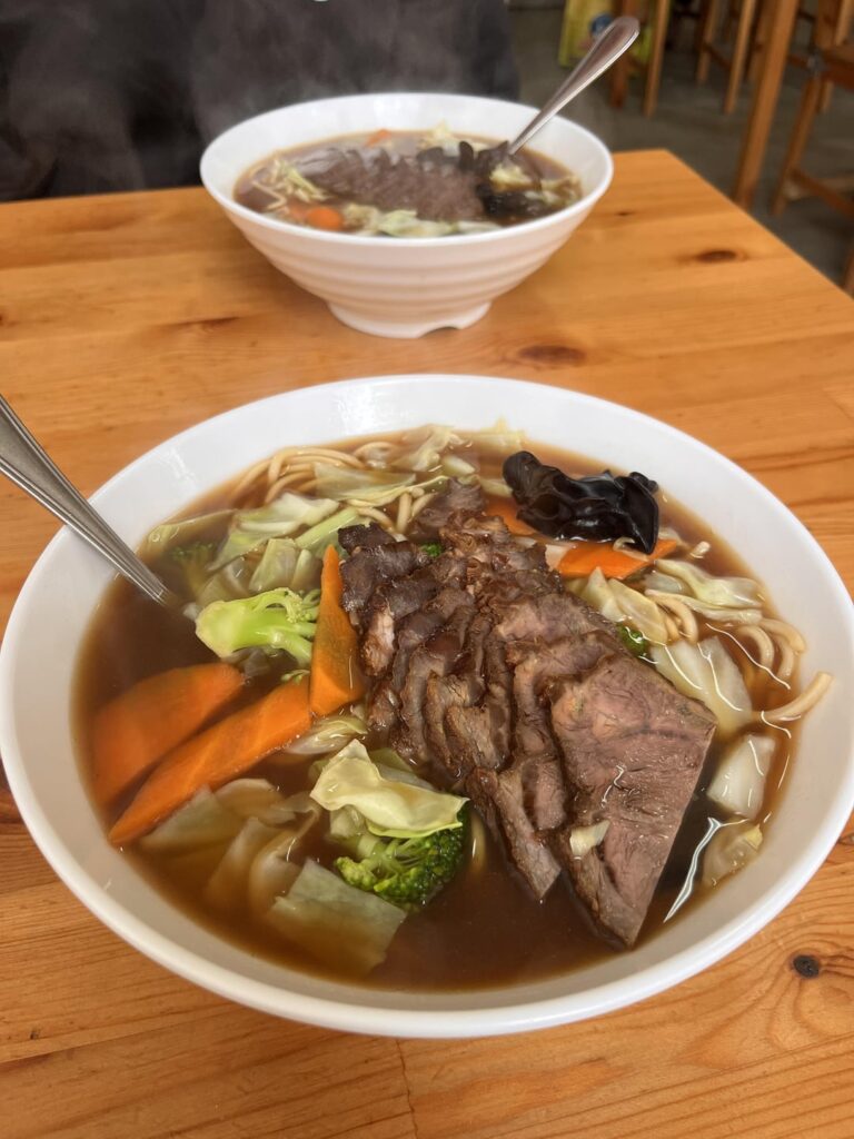 Soup with beef and pasta