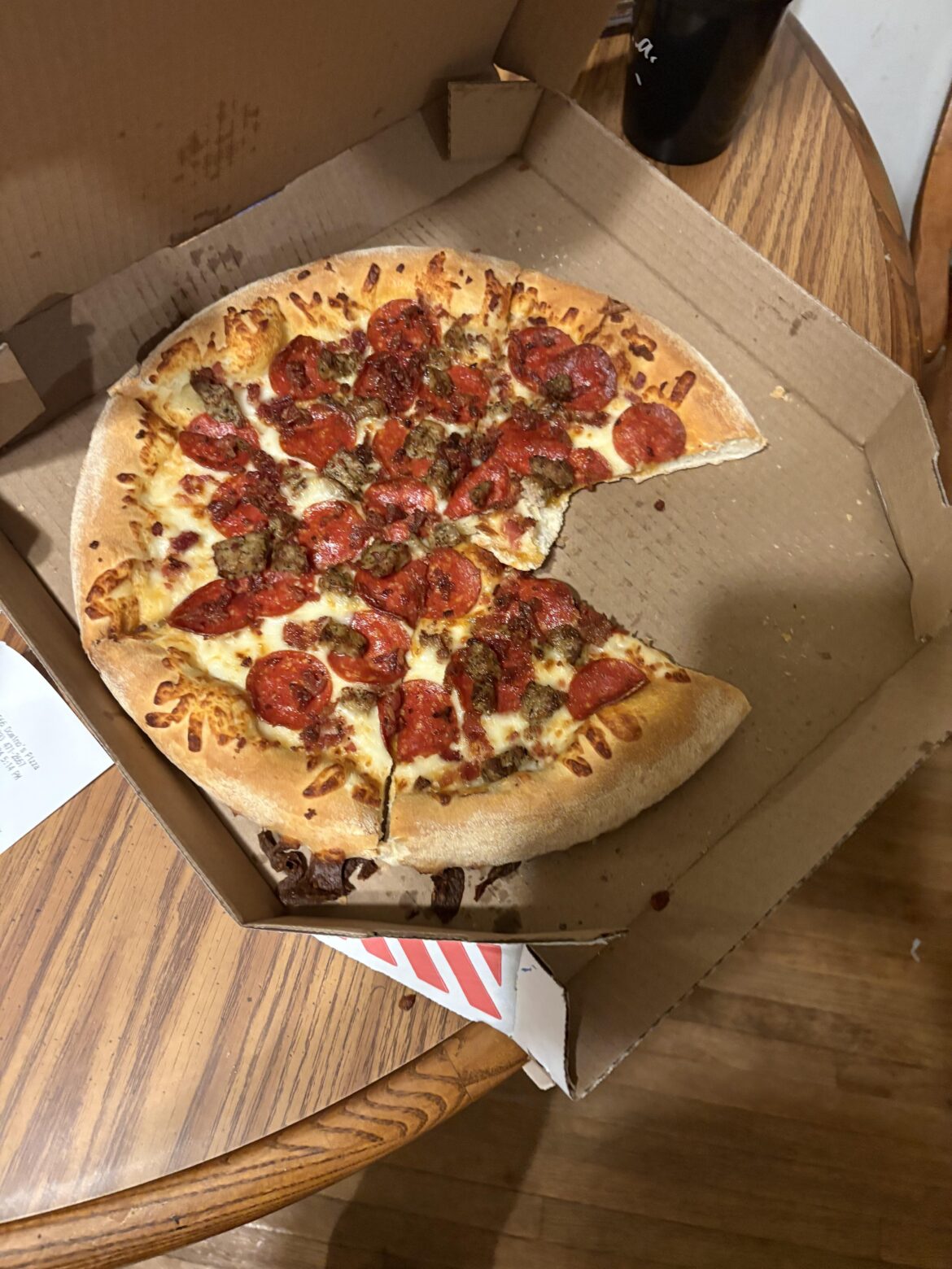 Accidentally ordered a pizza without sauce from dominoes