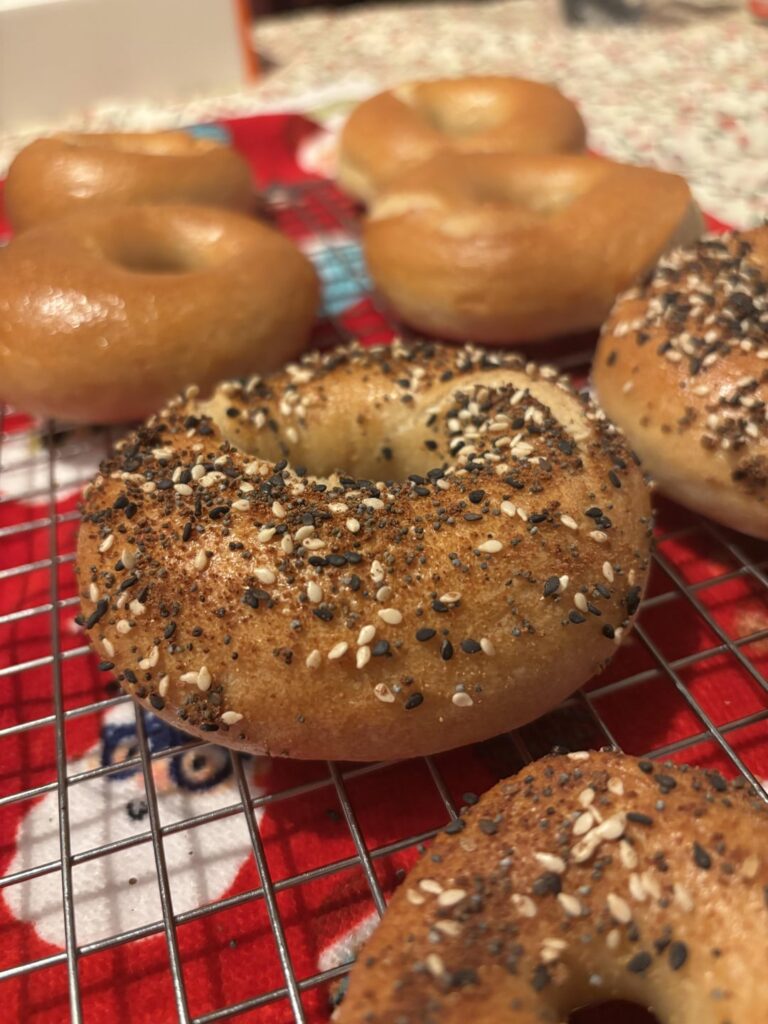 First time bagels! Far from perfect as I didn’t have any bagel boards, but happy regardless 🥯