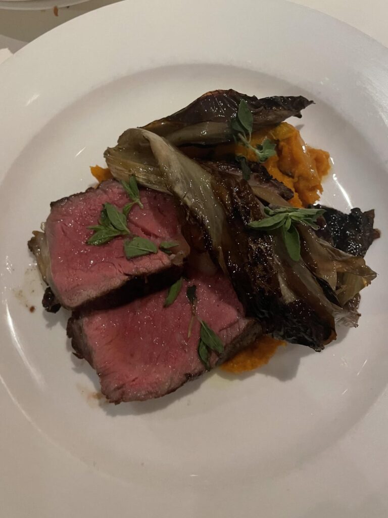 Grilled Sirloin and squash