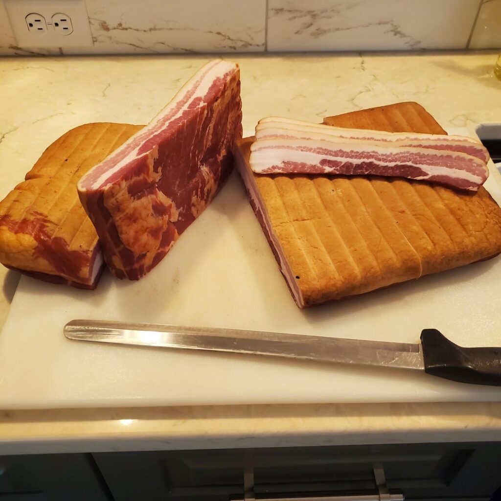 First time curing and smoking my own bacon.