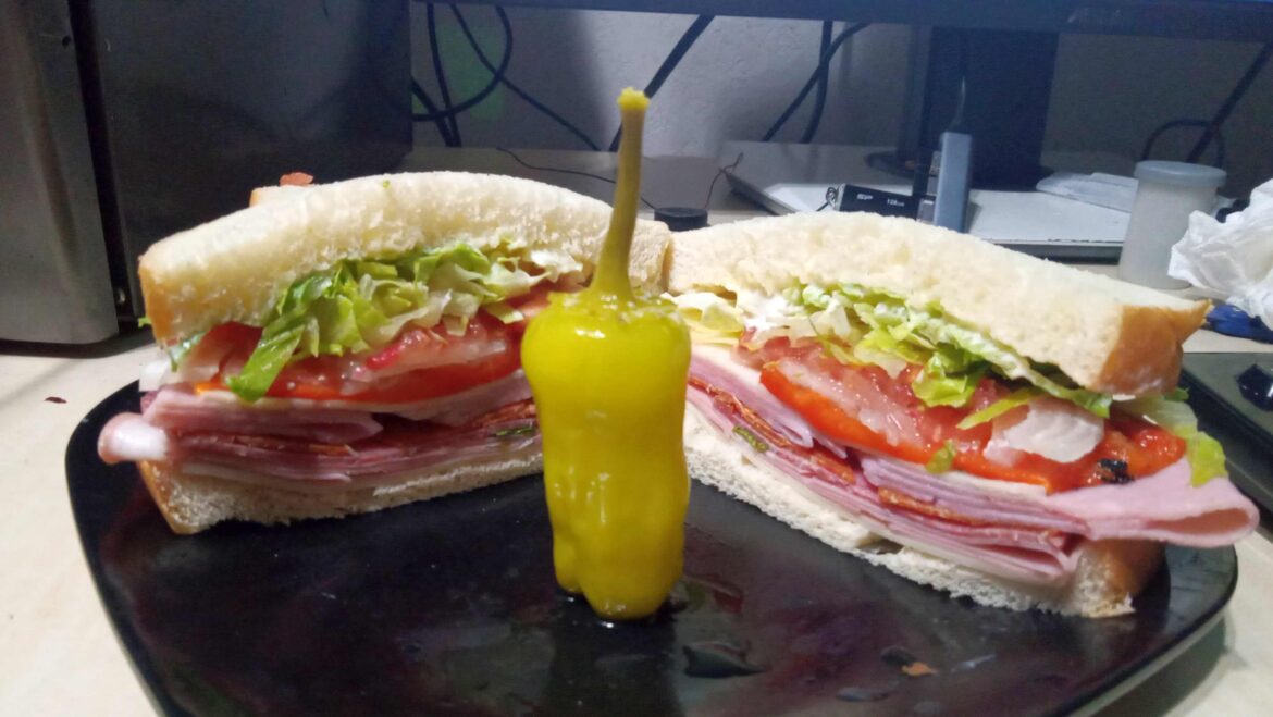 I wasn't going to photo and post another "Hoagie Sandwich" <sigh>. But then I pulled out this picture-perfect pepperoncini....