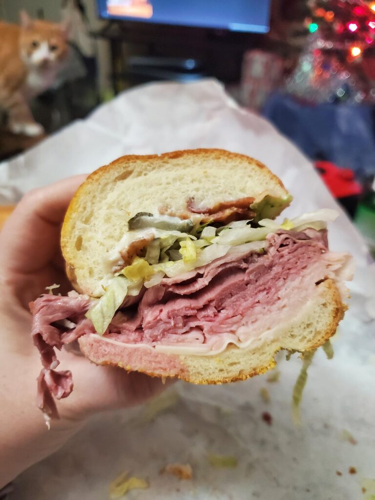 Jersey Mike's. Bonus hungry kitty in the background.