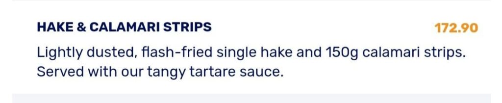 Calorie estimate for this menu item?