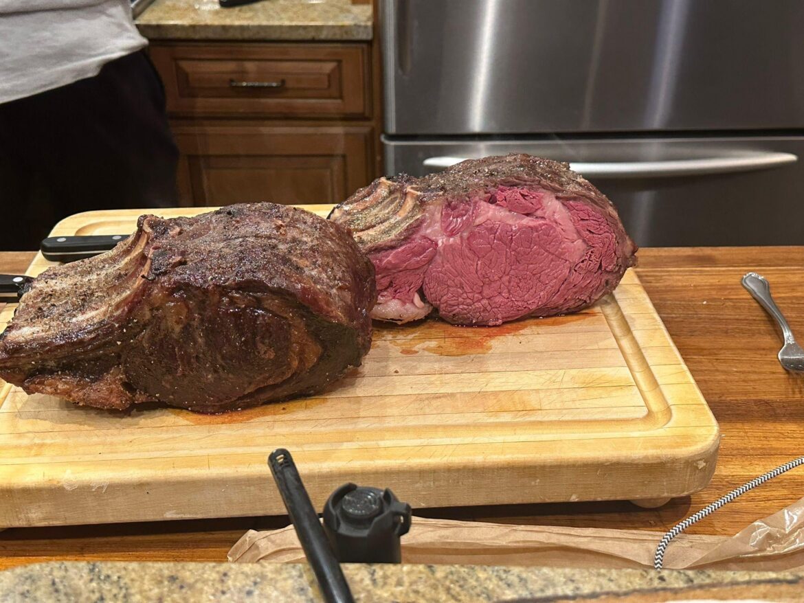 Reverse seared prime rib