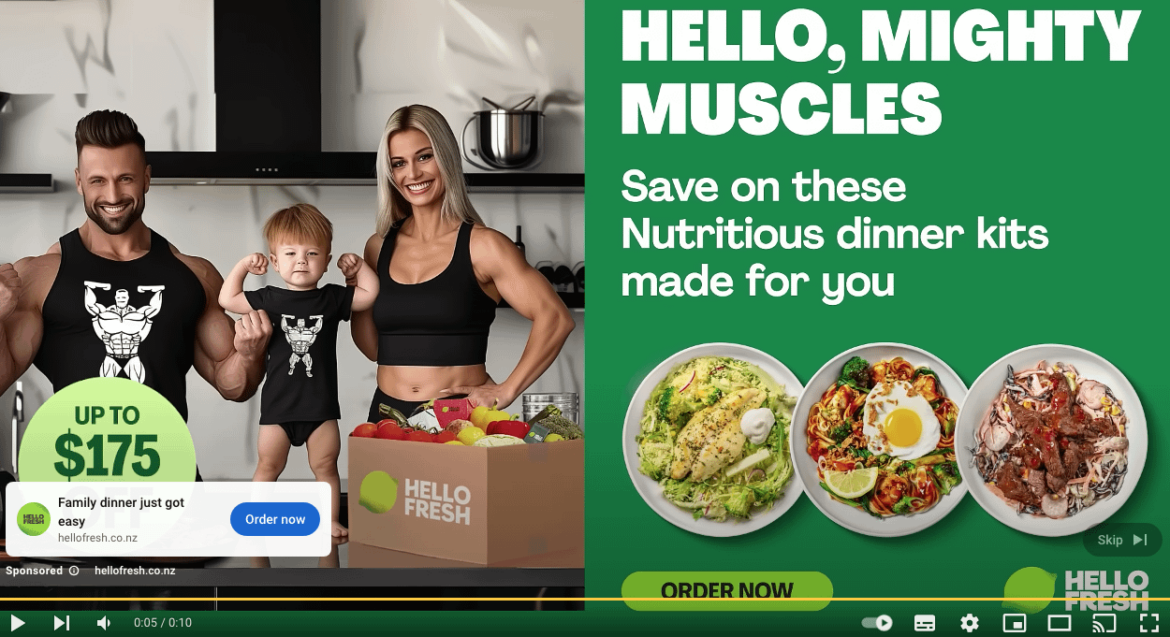 Hello Fresh used AI images for their ads