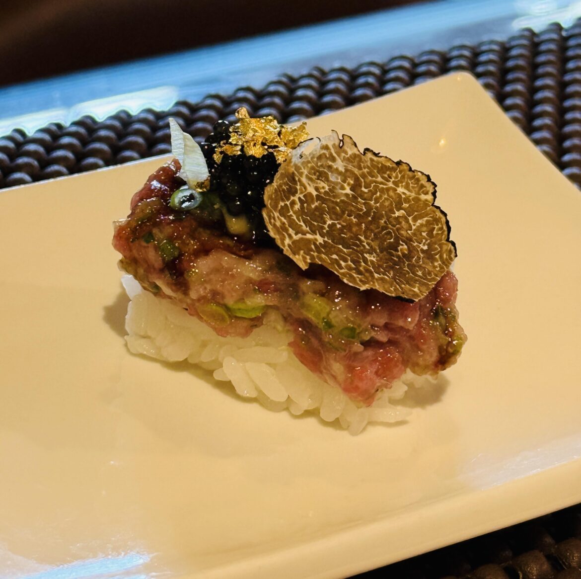 Neki Toro with caviar truffles and gold flakes