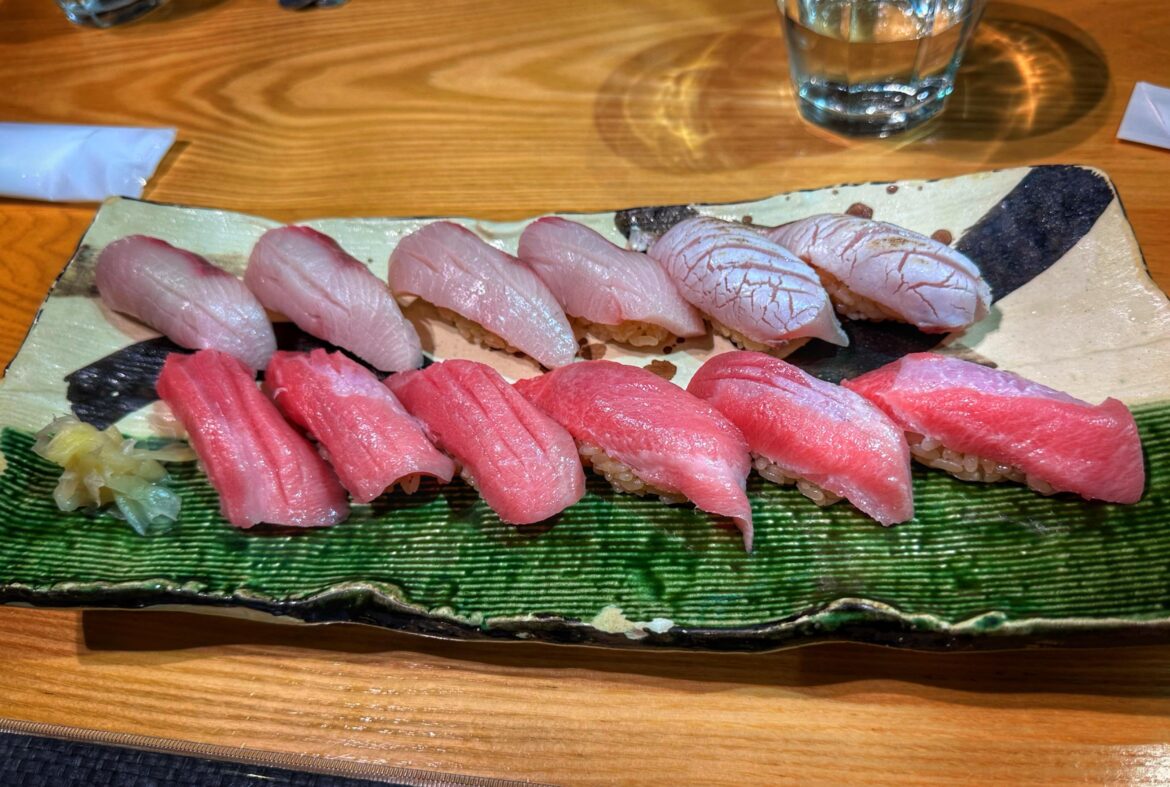 We got some Nigiri before flying out of Narita Airport