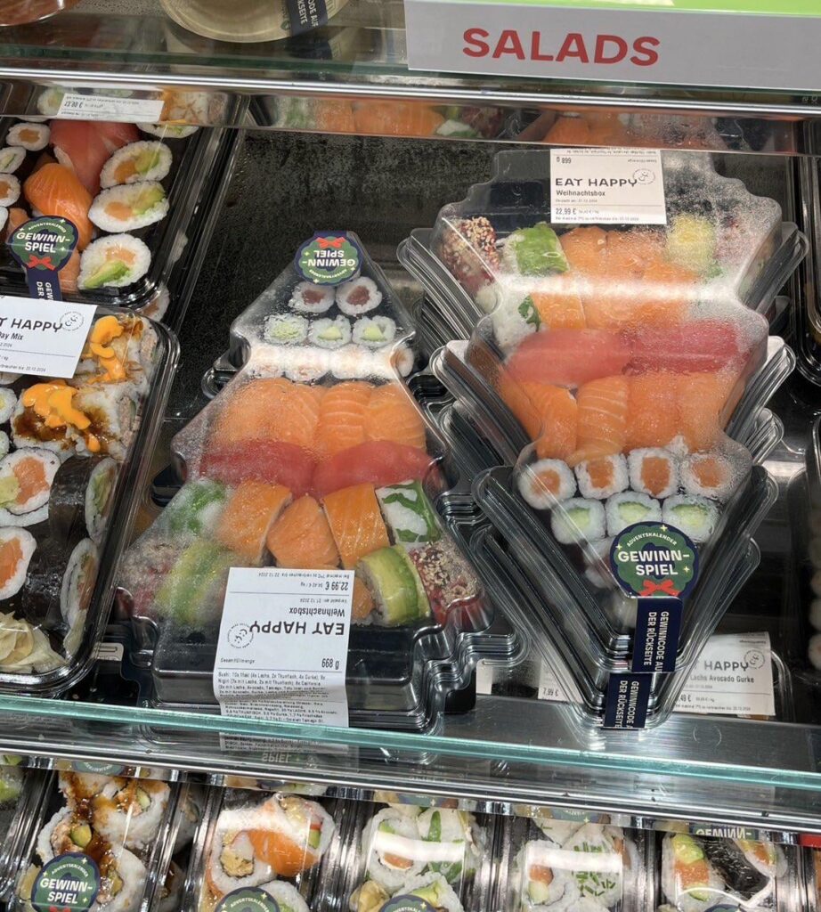 Christmas tree sushi in Germany