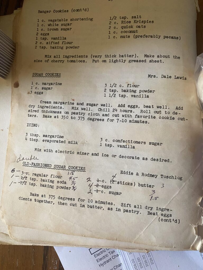 My Papaw was preparing to make his famous Christmas Cookies and I finally got the recipe from him! Turns out it’s from this Church cookbook he’s had for 50 years!