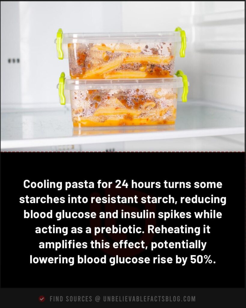 Cooling and reheating pasta boosts prebiotic-resistant starch for gut health.