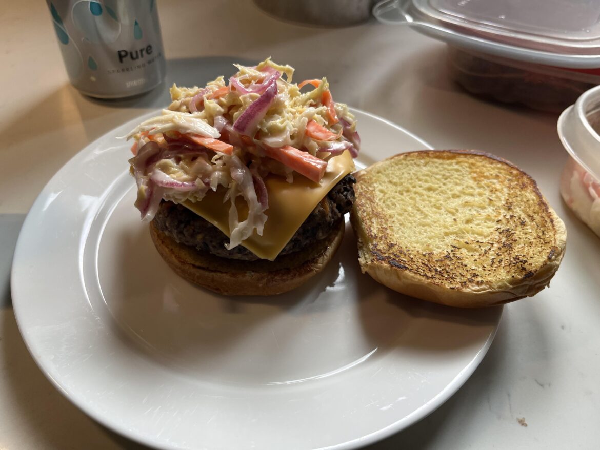 Black bean burgers with slaw