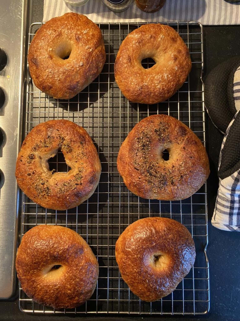 First time making sourdough bagels First time making sourdough bagels