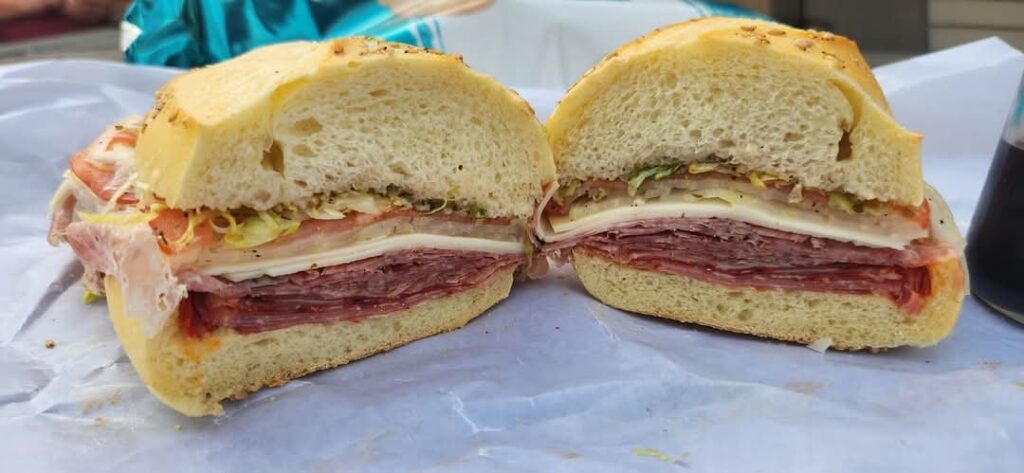 Hot calabrese capacola, Sicilian salami and sharp provolone from a local Italian deli
