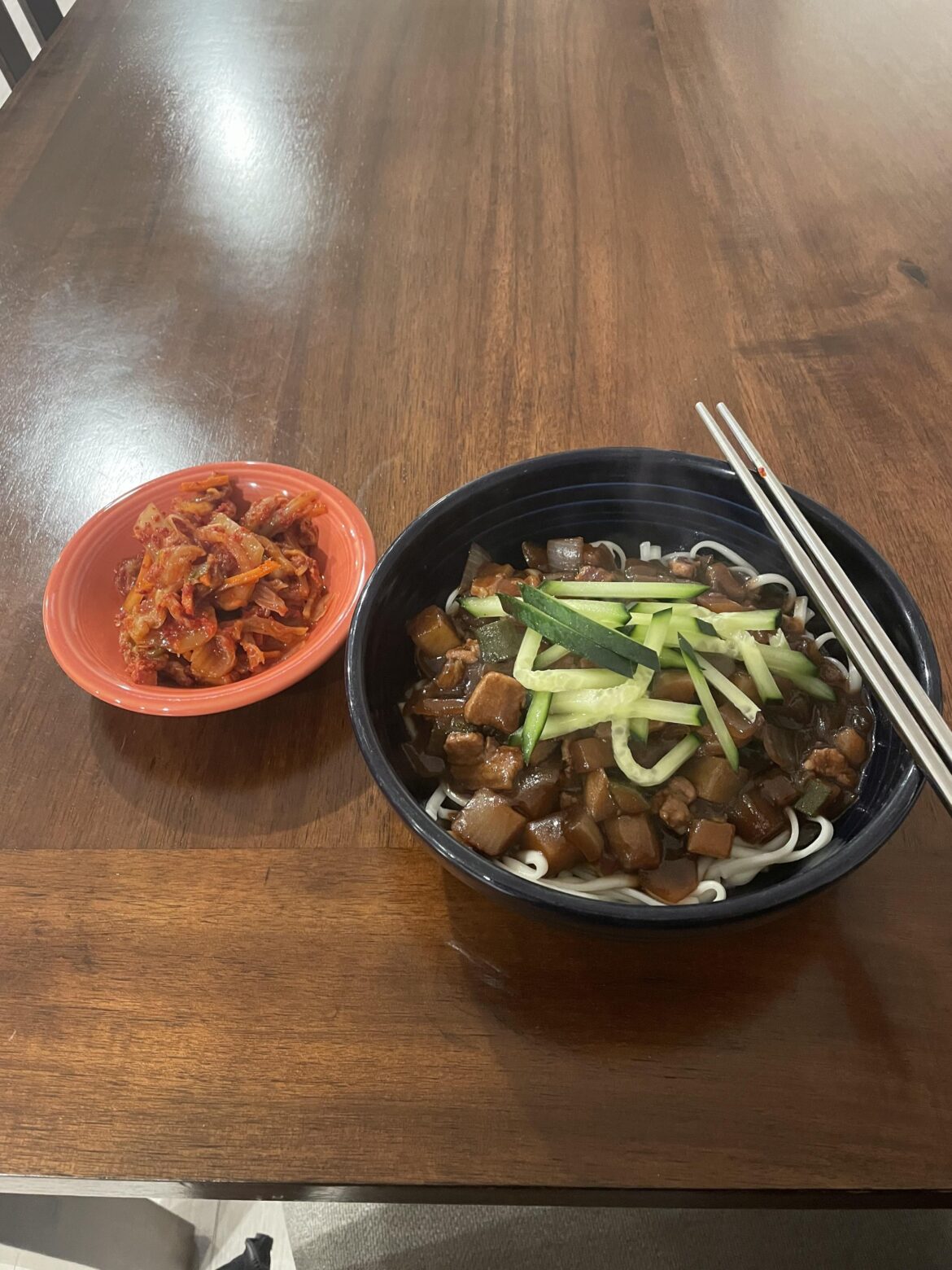I made jjajangmyeon for the first time!
