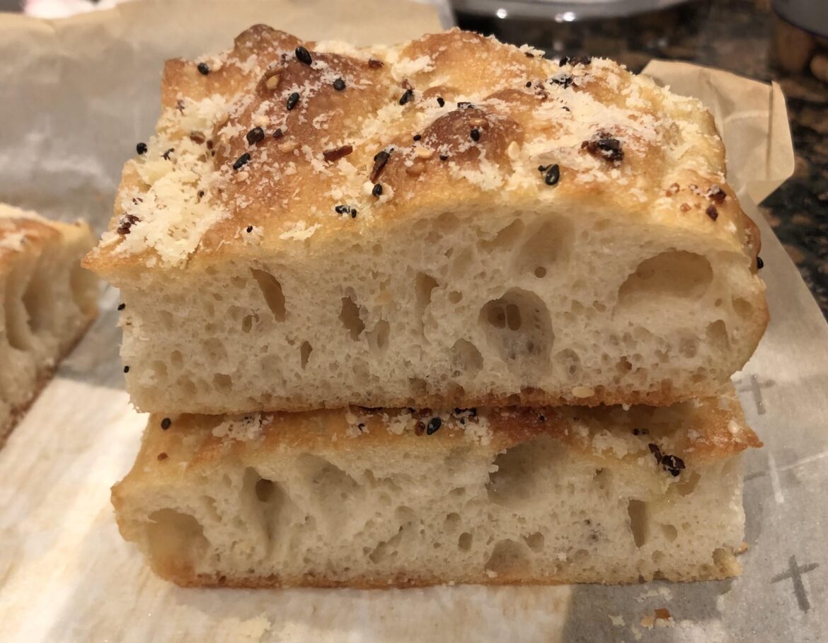 My everything bagel seasoning and parmesan focaccia.