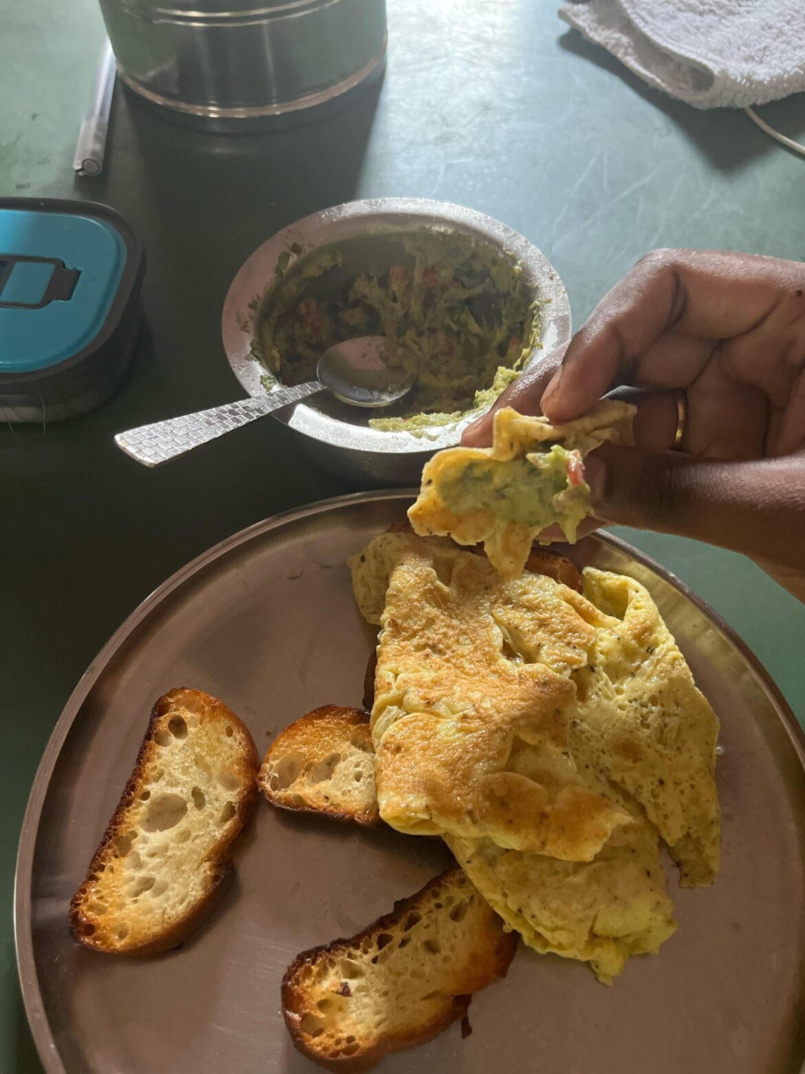 Guac on an omelette