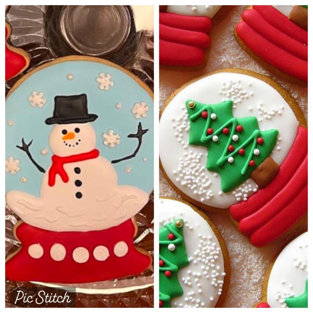 please vote which xmas cookies you like better - snow globes or mickeys?