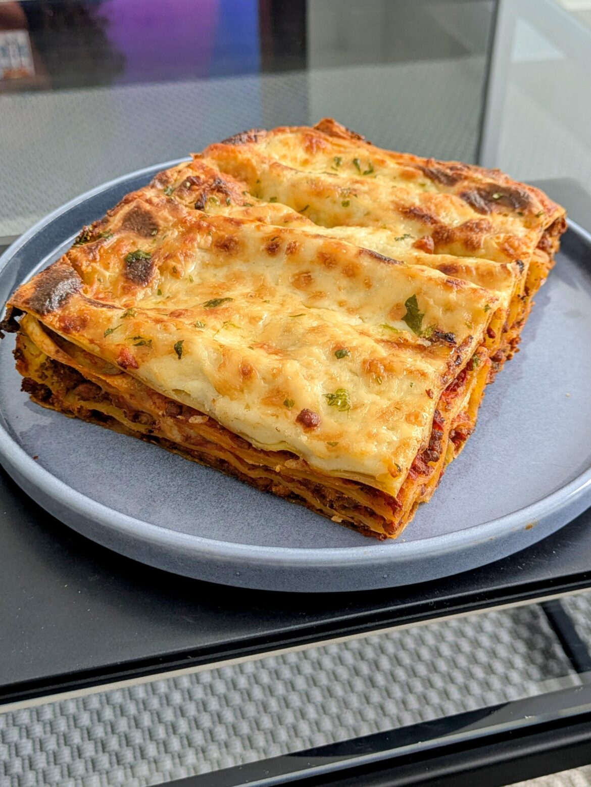 Mega slab of leftover lasagne