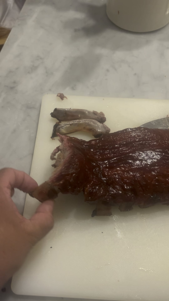 First time doing ribs on Kamado. Fall off the bone!