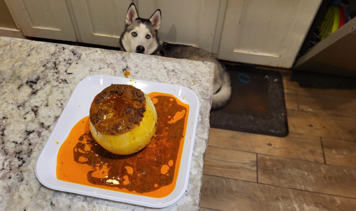 Finally tried roasting a whole onion to eat