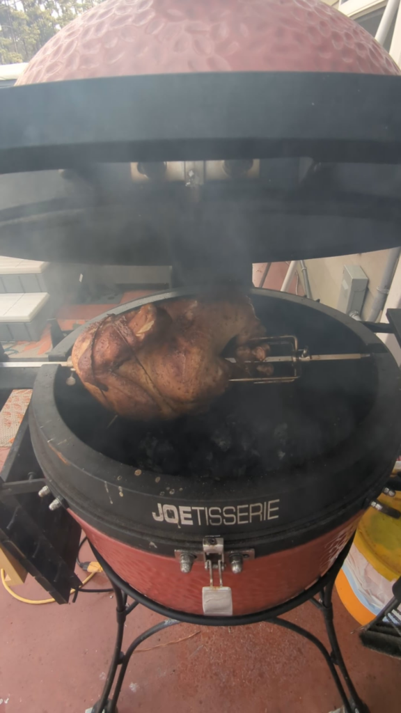 Turkey roasting on an open fire🎶