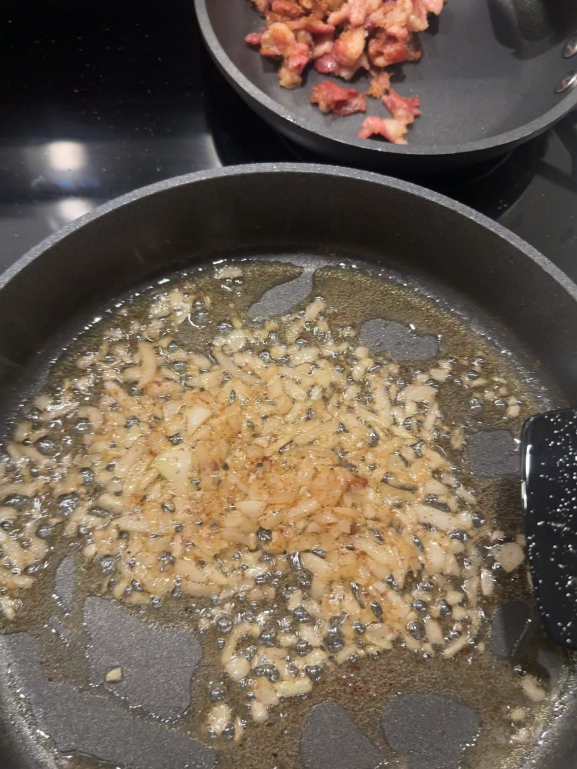 Was feelin myself cookin these bad boys: onions cooked in the bacon fat