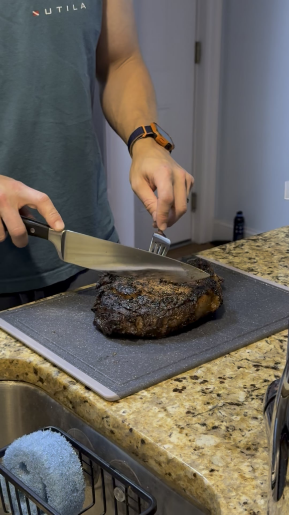 Reverse sear 3 lb ribeye