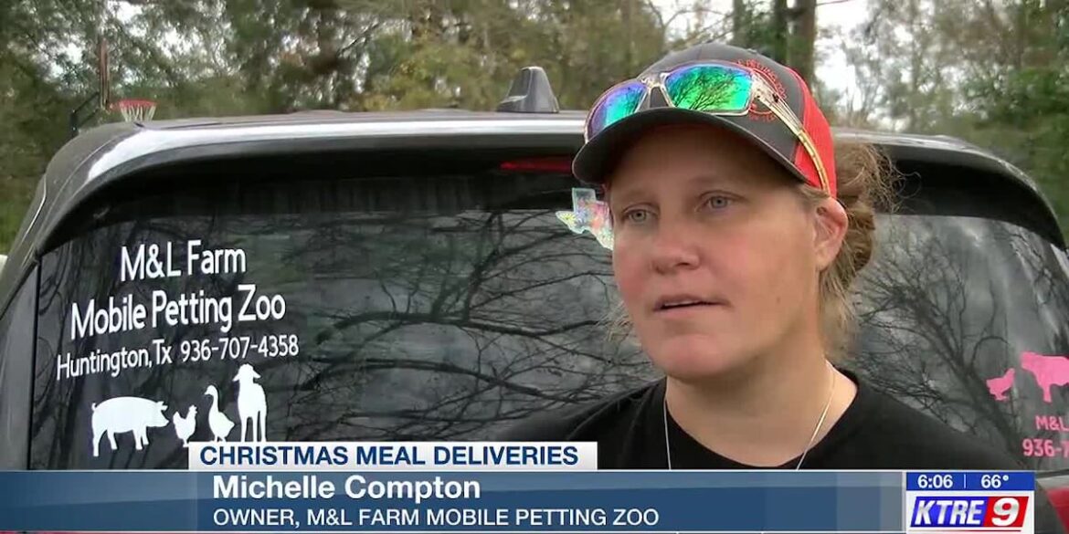 Huntington petting zoo business supplies food for Christmas meal to 17 families