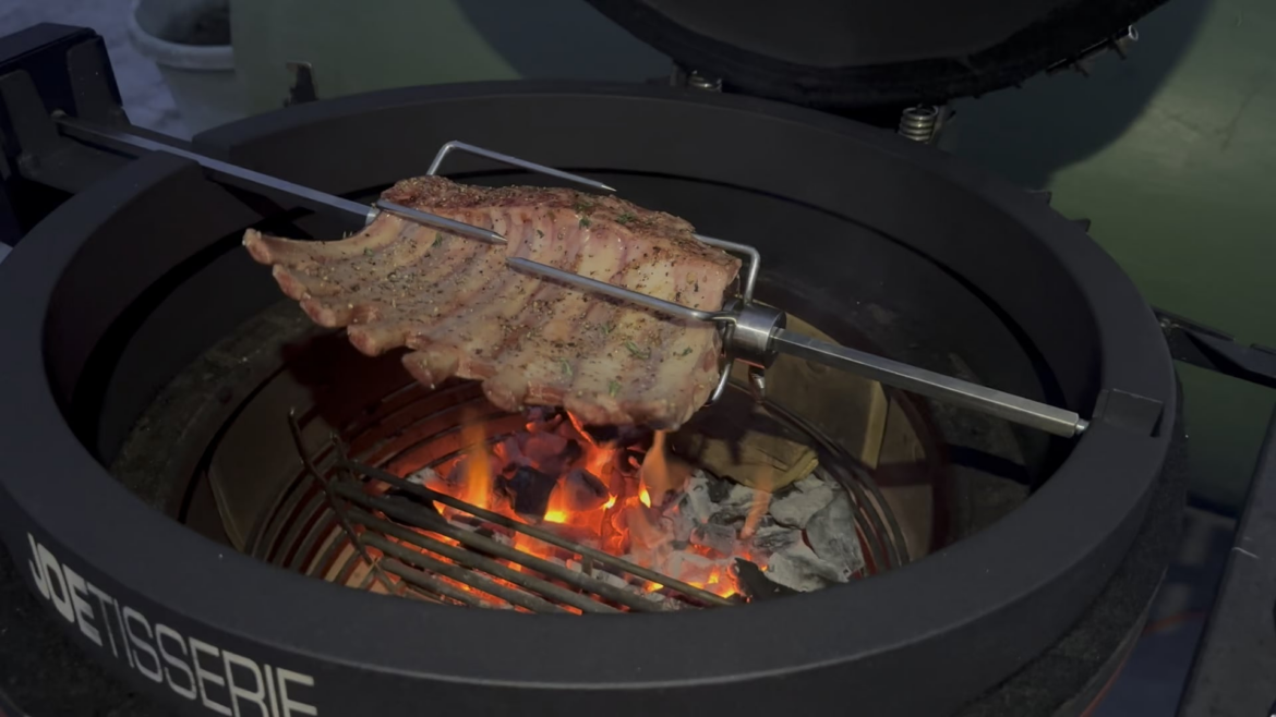 Got a Joetisserie for Christmas. First cook rack of lamb.
