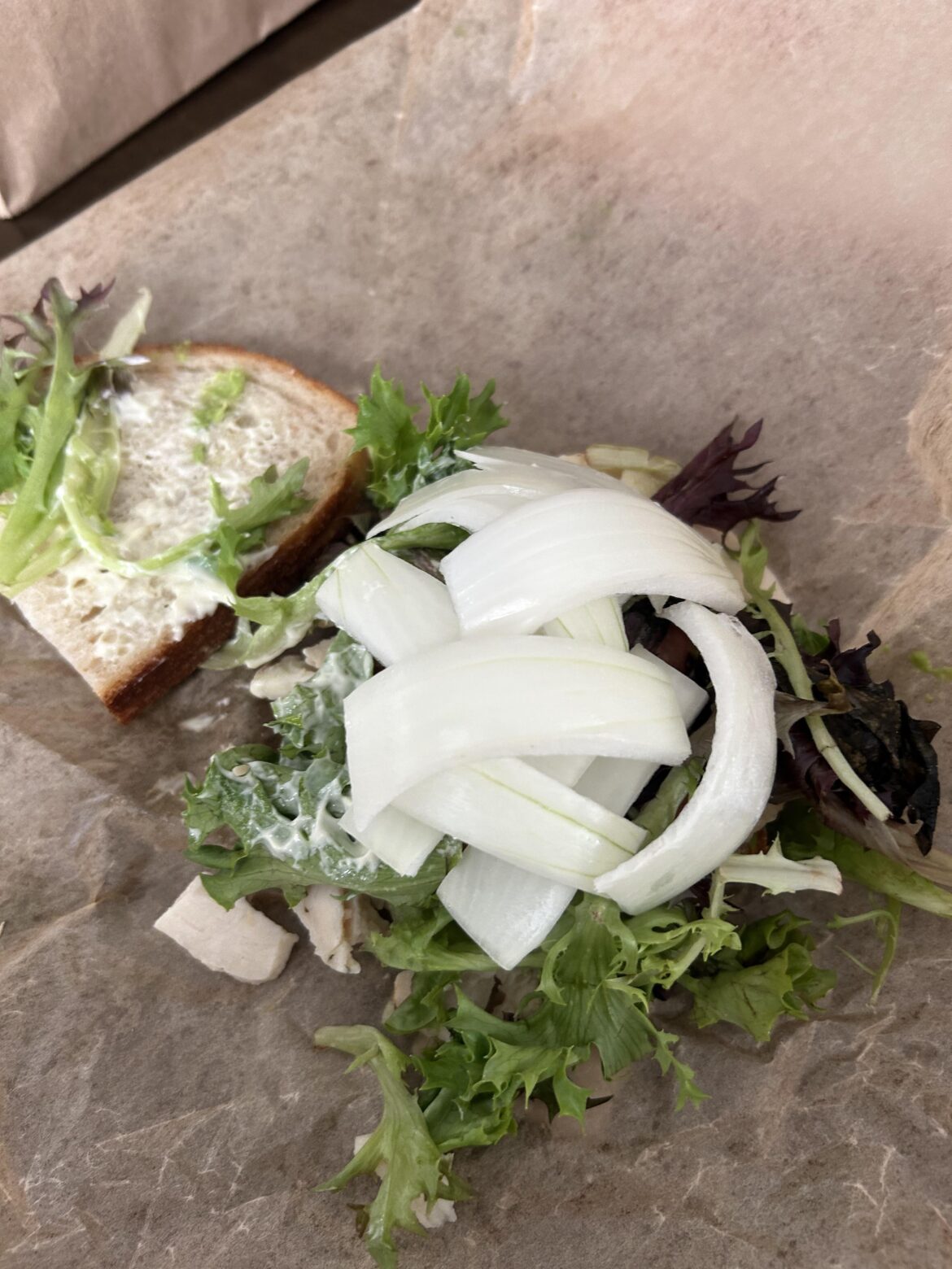 Had to add onions to my Panera sandwich.