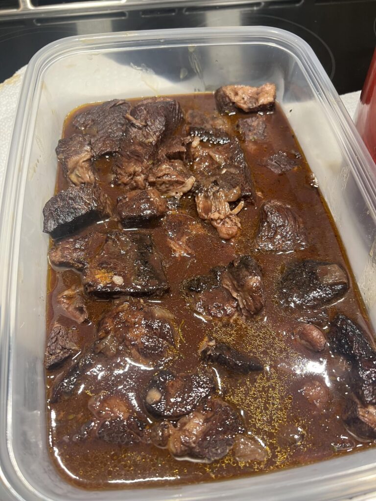 Follow up—chuck roast works awesome as a sub in Daniel’s red wine braised short rib recipe.