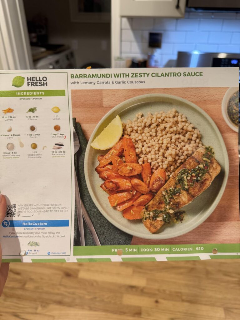 Barramundi with zesty cilantro sauce