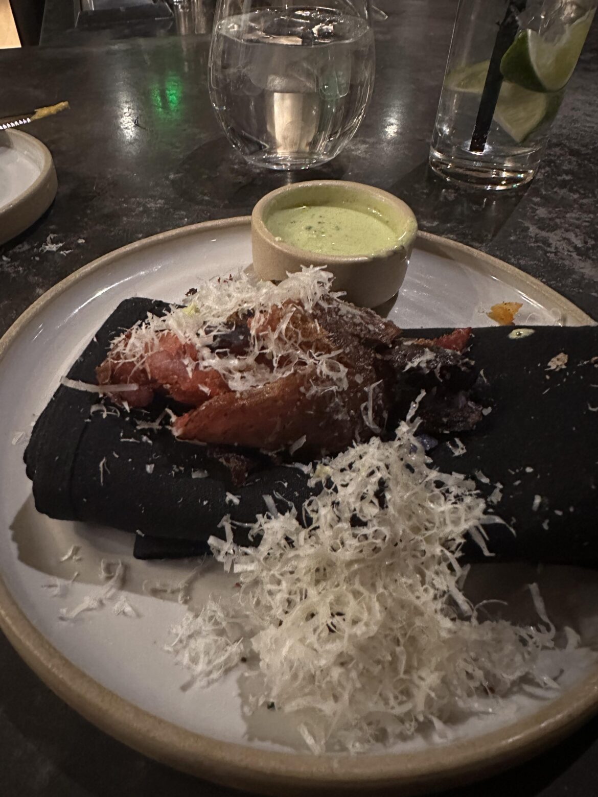 Brand new here but this presentation is a first for me. Behold the linen platform provided by your local linen service