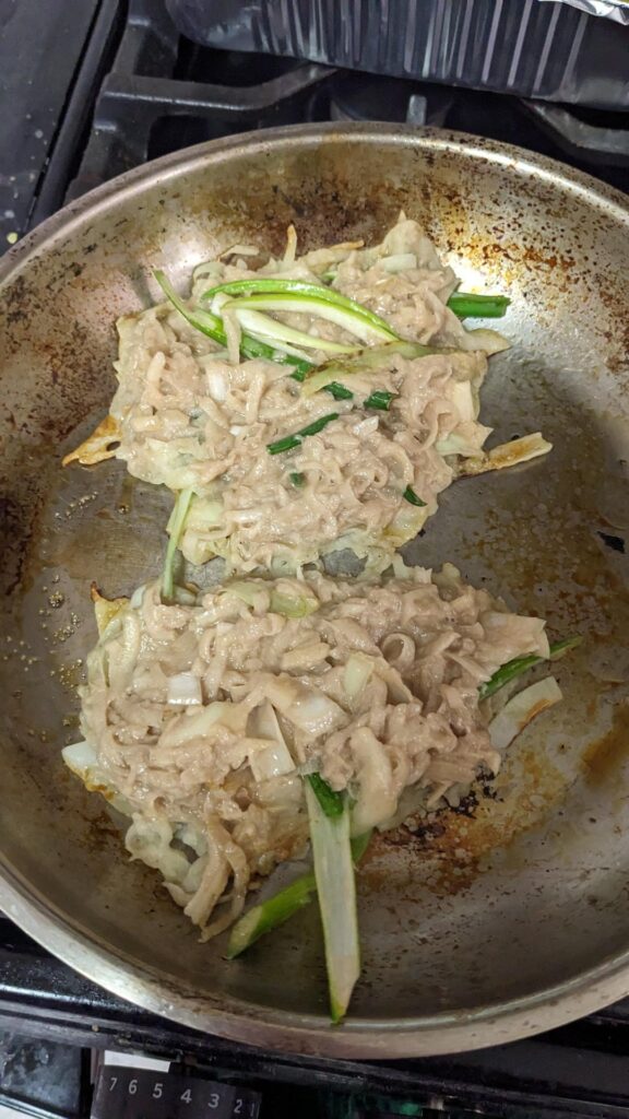Making latke with green onions. Hell, yeah.