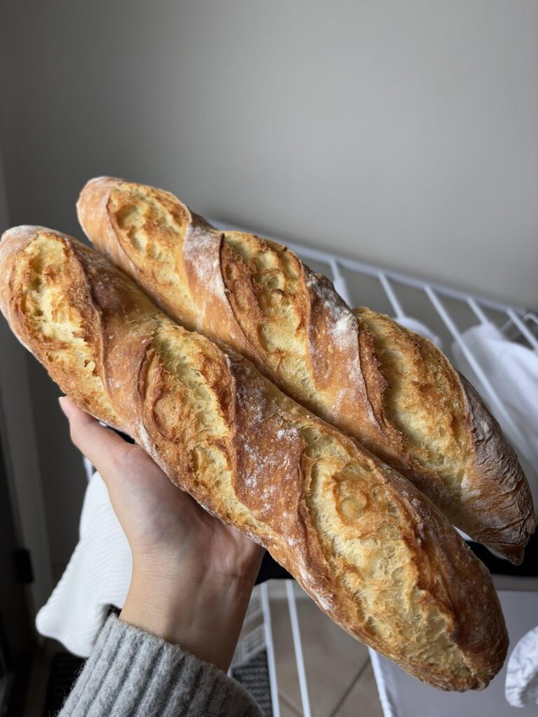 2nd attempt at baguettes vs 1st attempt