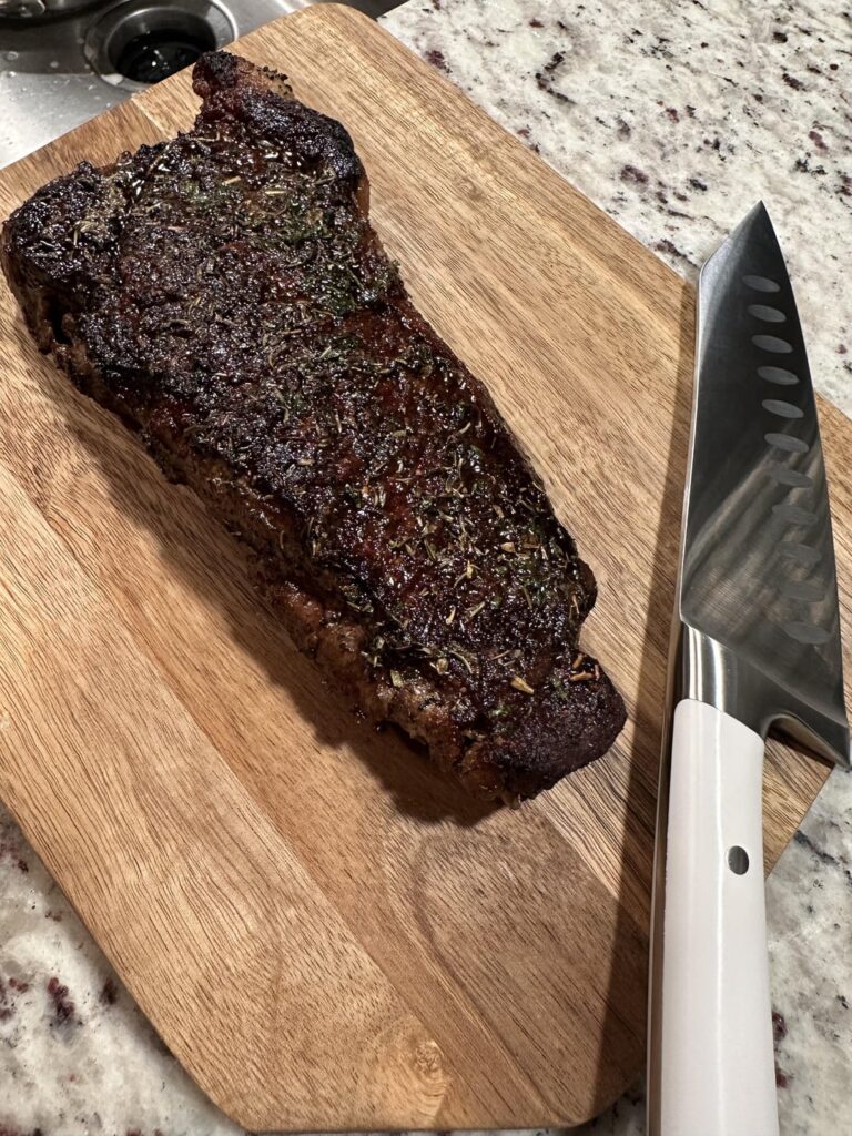 NY strip, paid $11