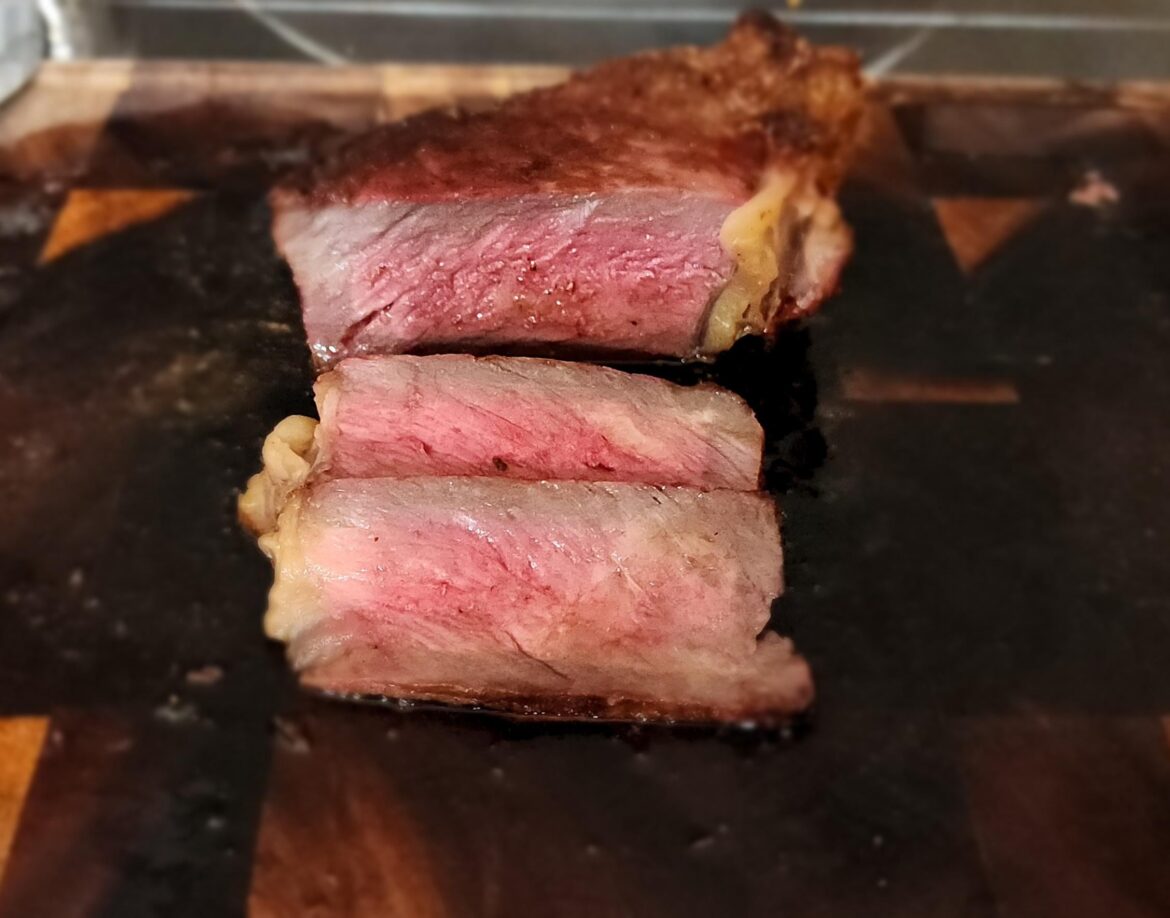 Reverse seared NZ wagyu 9+ on kamado Soapstone