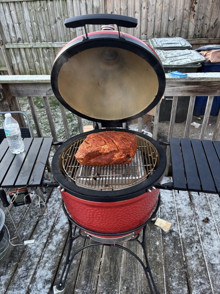 Cooked up a pork butt yesterday on my new Kamado Joe classic