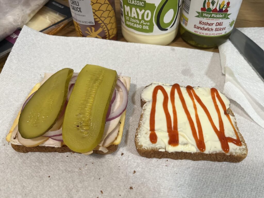 Turkey and cheese (w/some other stuff)