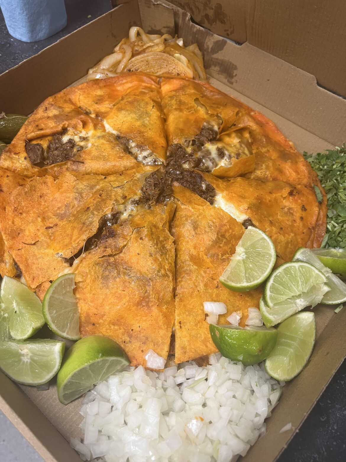 Birria pizza from a local food truck