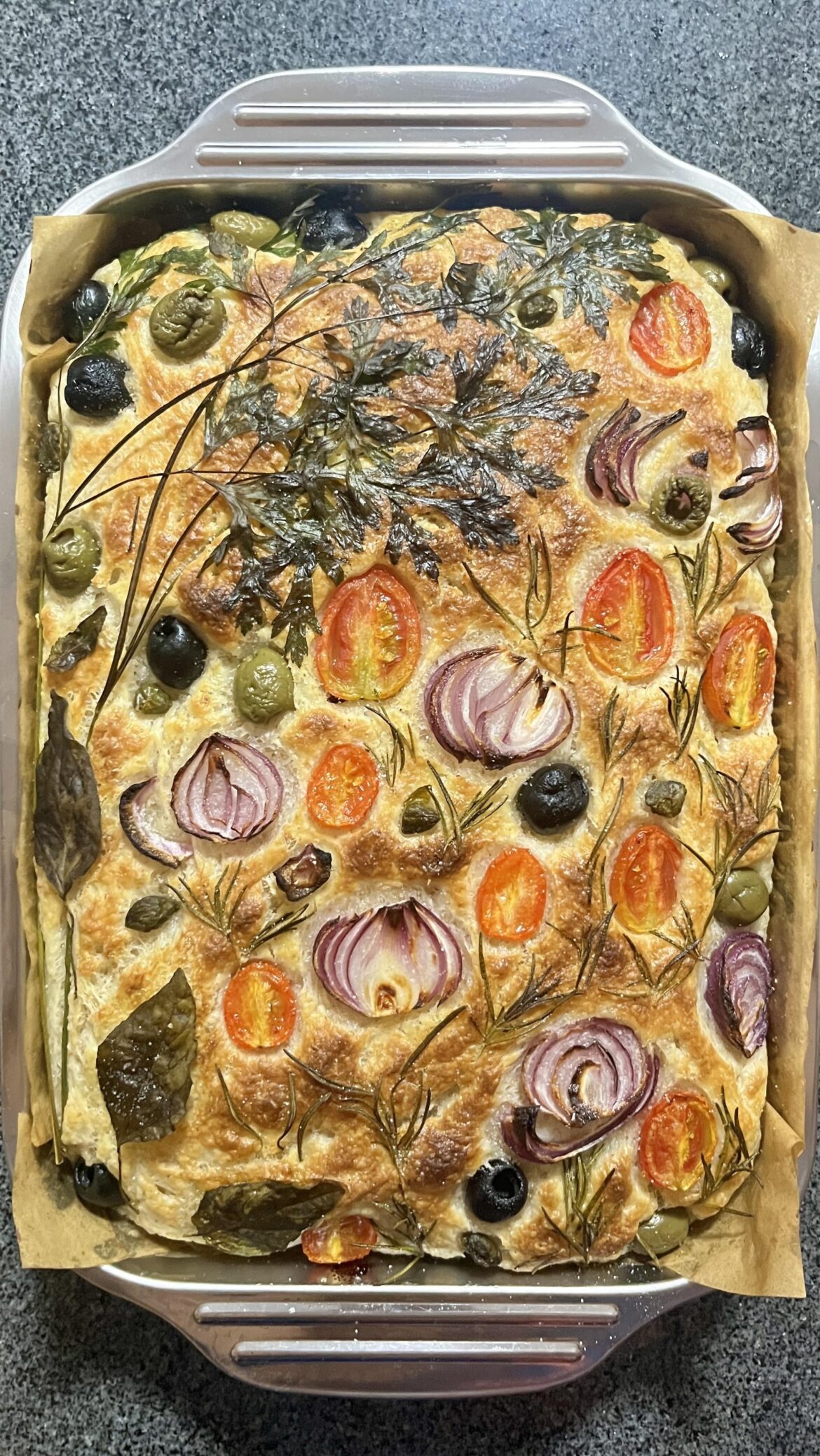 Made focaccia last month for the first time and i figured i should share it here 🥰