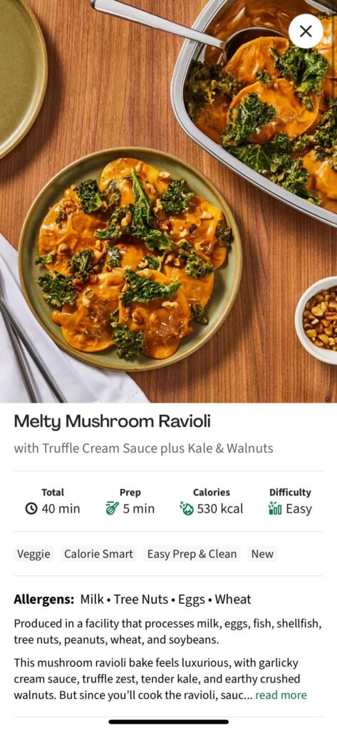 Meltly Mushroom Ravioli