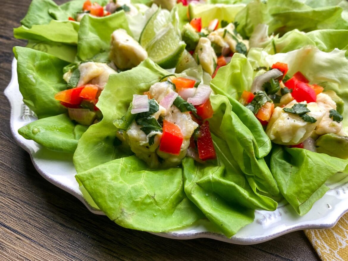 Avocado and Jalapeño Ceviche Wraps