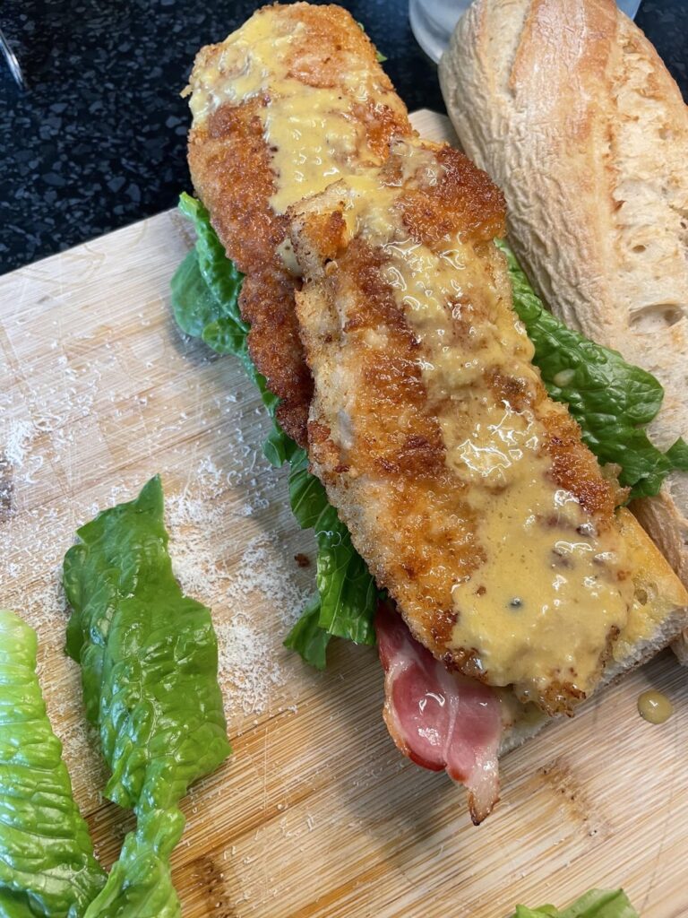 Chicken bacon ceasar sandwich