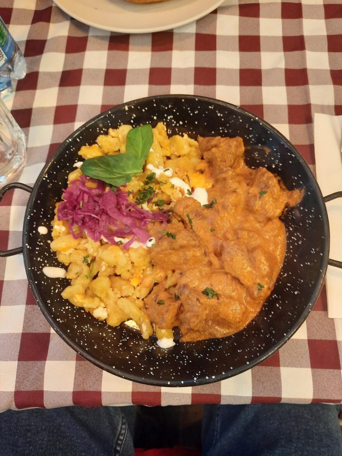 Yummy veal paprikash in Budapest
