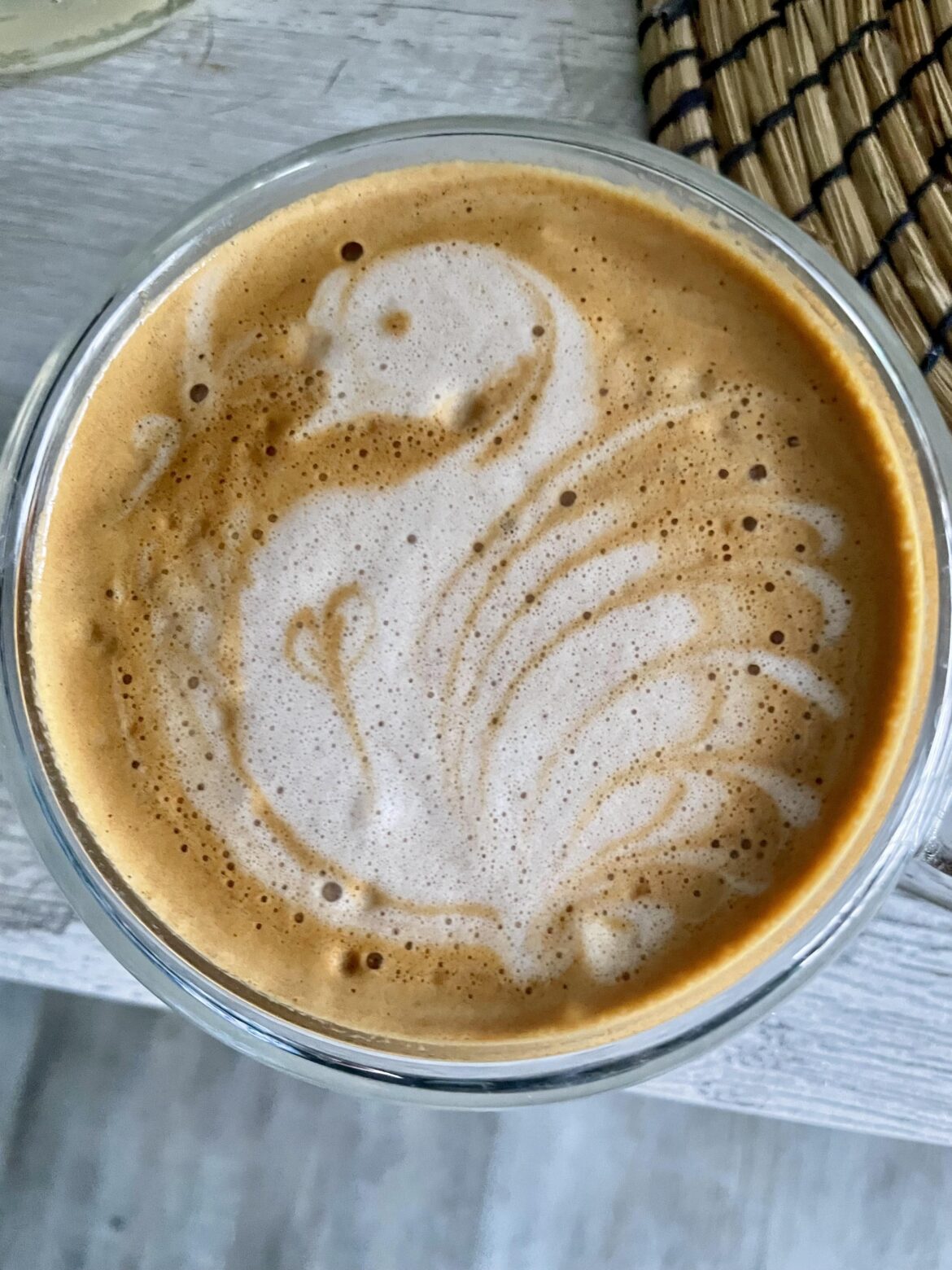 Latte made with almond milk