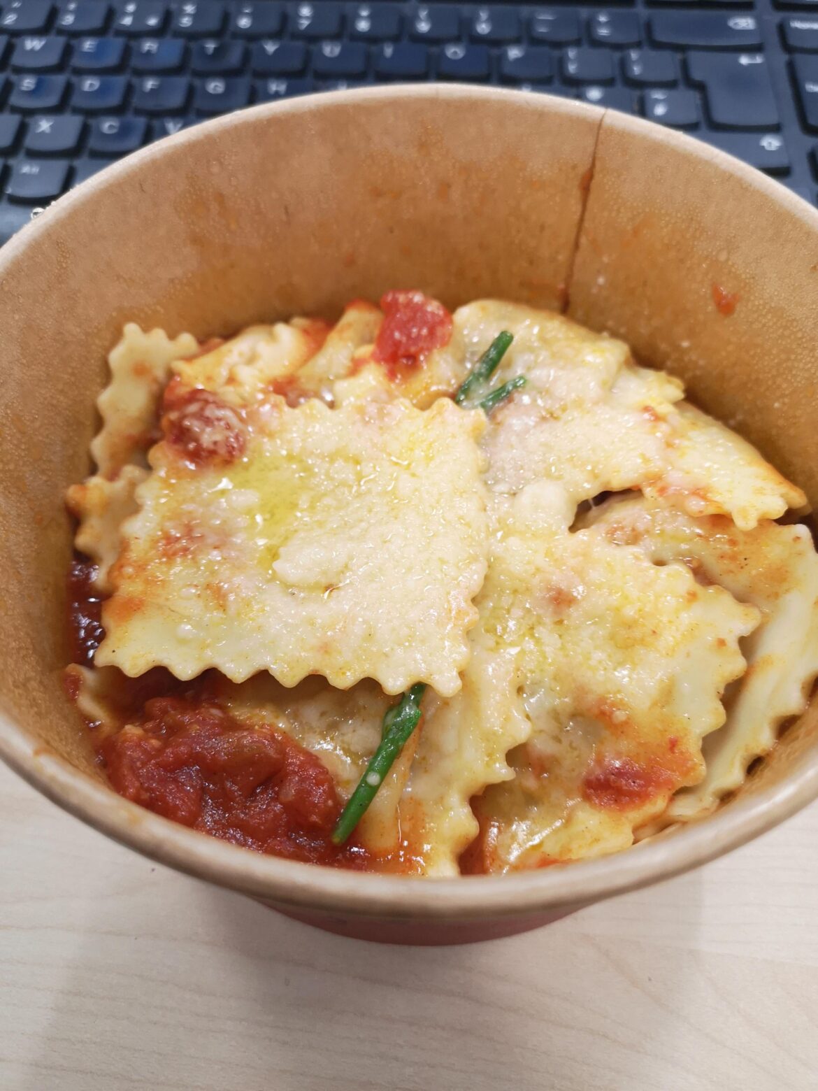 Lobster, crab and prawn ravioli with tomato & basil sauce