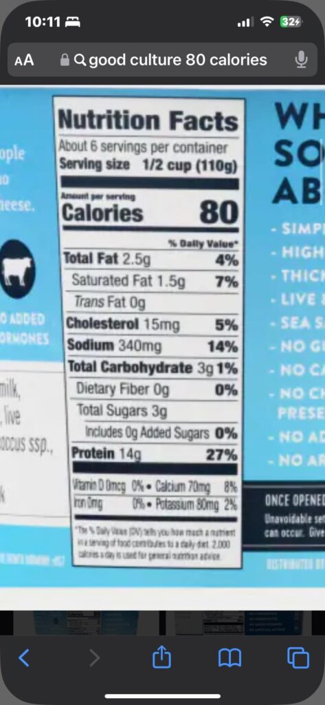 Good culture wrong nutrition facts?